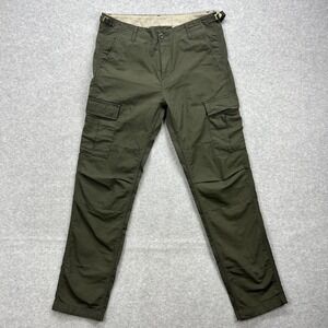 Carhartt WIP Aviation Pants Mens 32x32 Army Green Cargo Paratrooper Ripstop